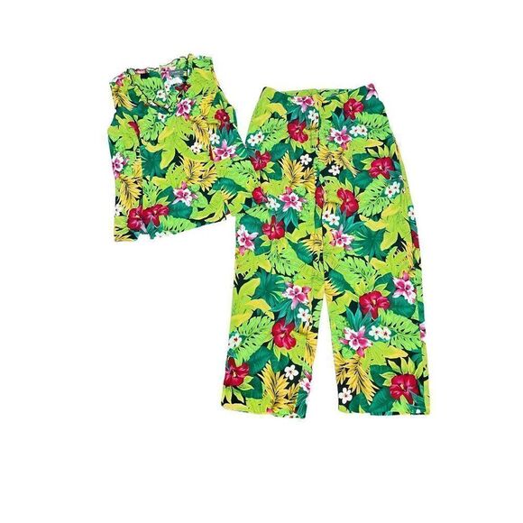Vintage Clere Hawaiian Pants Outfit 10 Fits today size  6 8 - Picture 1 of 5